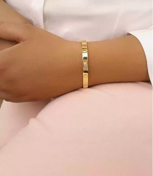 Love Bracelet with Zirconia Stones