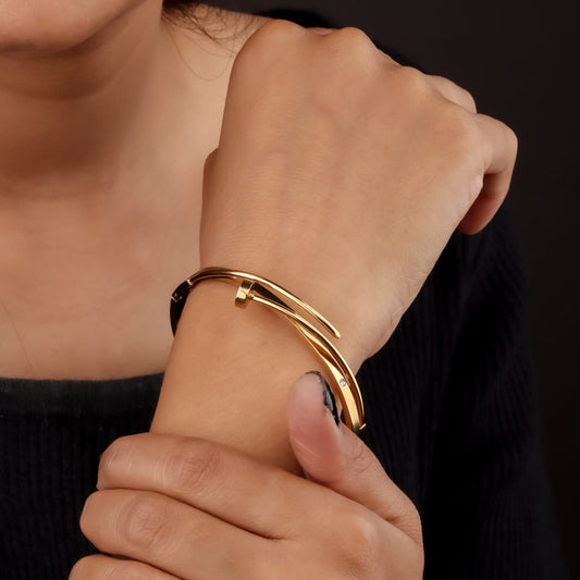 Stacked Nail Head Designer Bracelet