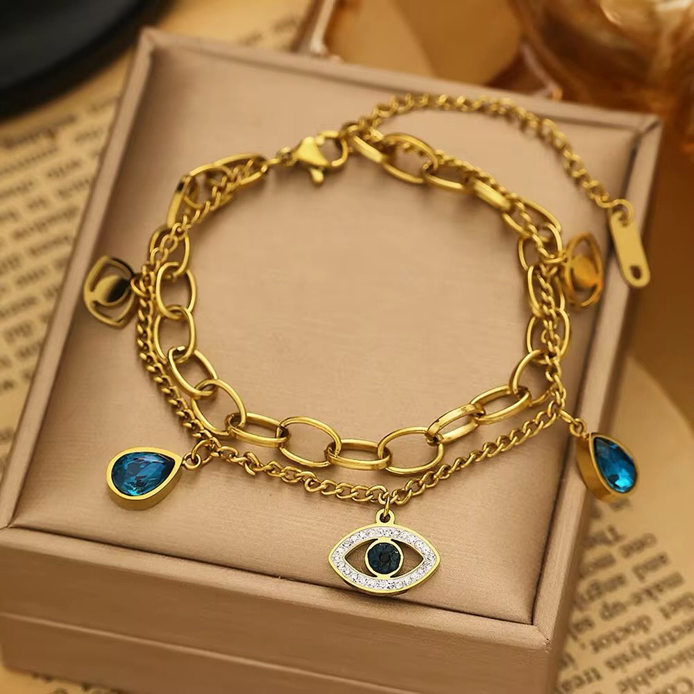 Evil Eye Charm Chain Bracelet