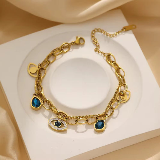 Evil Eye Charm Chain Bracelet