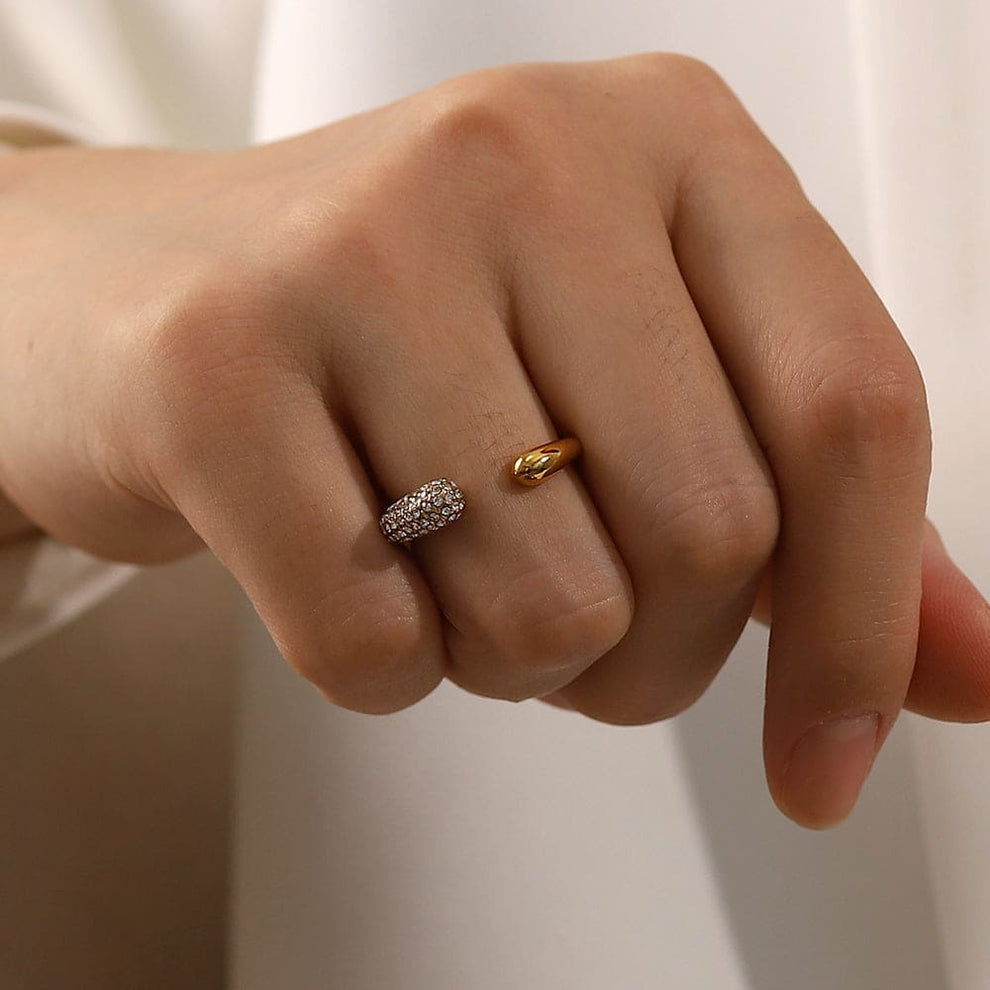 Crystal Encrusted Open Band Ring