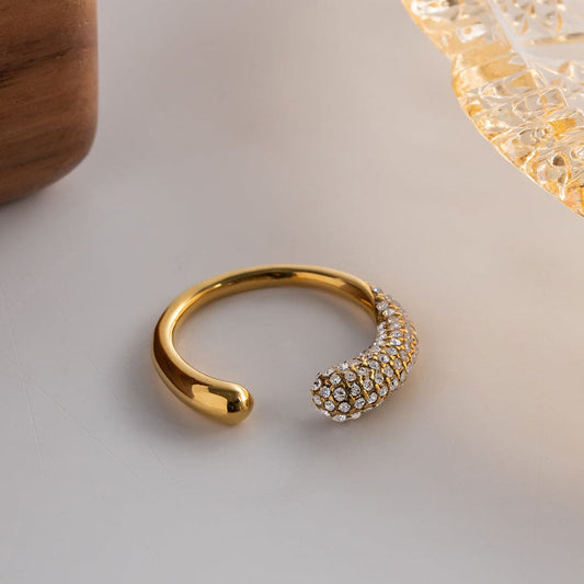 Crystal Encrusted Open Band Ring