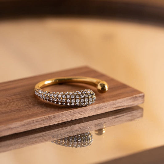 Crystal Encrusted Open Band Ring