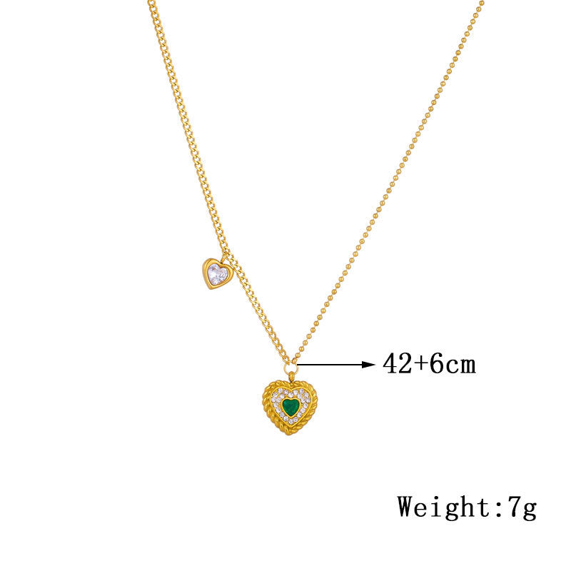 Double Heart Pendant Necklace