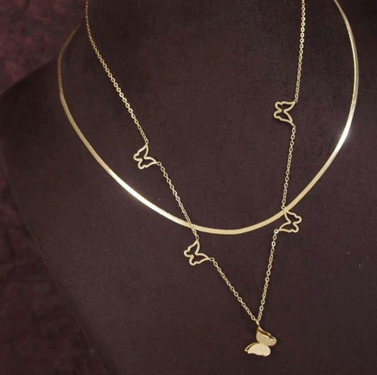 Butterfly Link Pendant Necklace