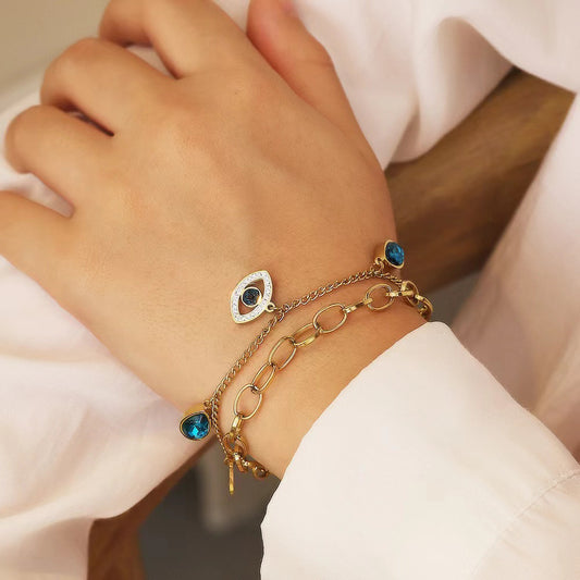 Evil Eye Charm Chain Bracelet