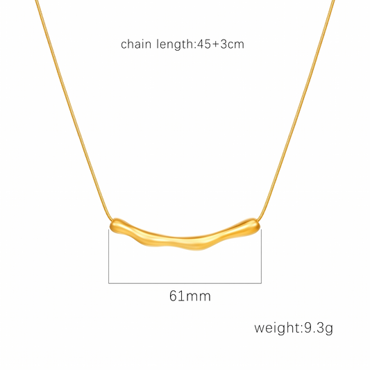 Curved Bar Pendant Necklace Measurements