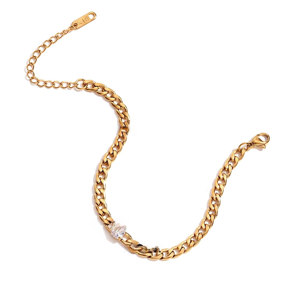 Zircon Link Minimal Bracelet
