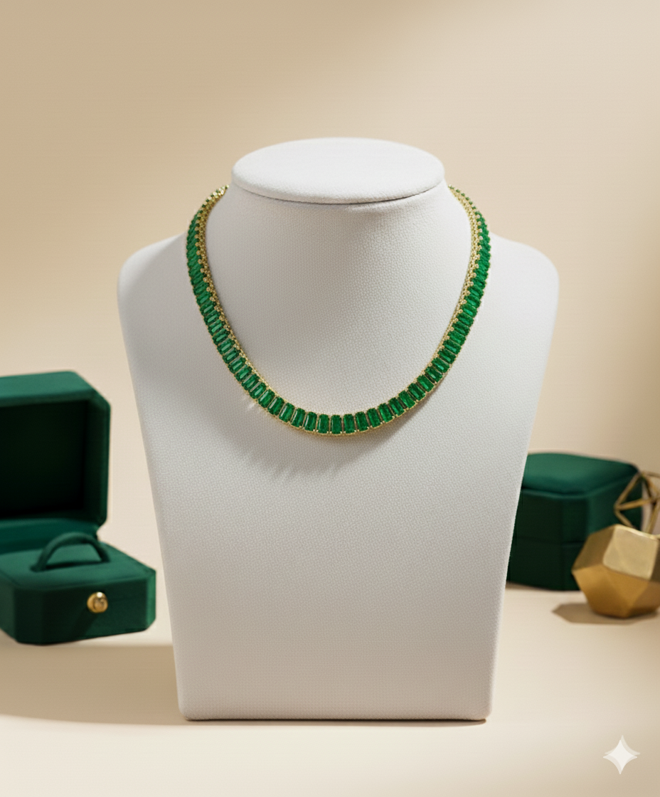 Zircon Green Tennis Necklace