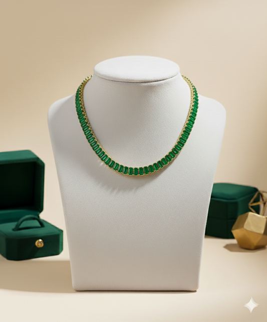 Zircon Green Tennis Necklace