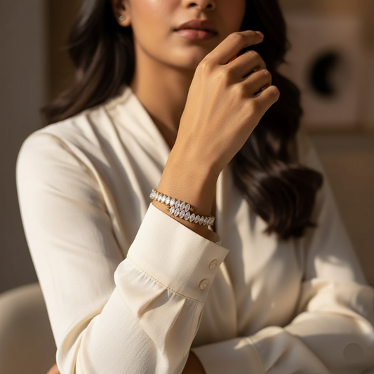 Adjustable Diamond Shaped Zircon Bracelet