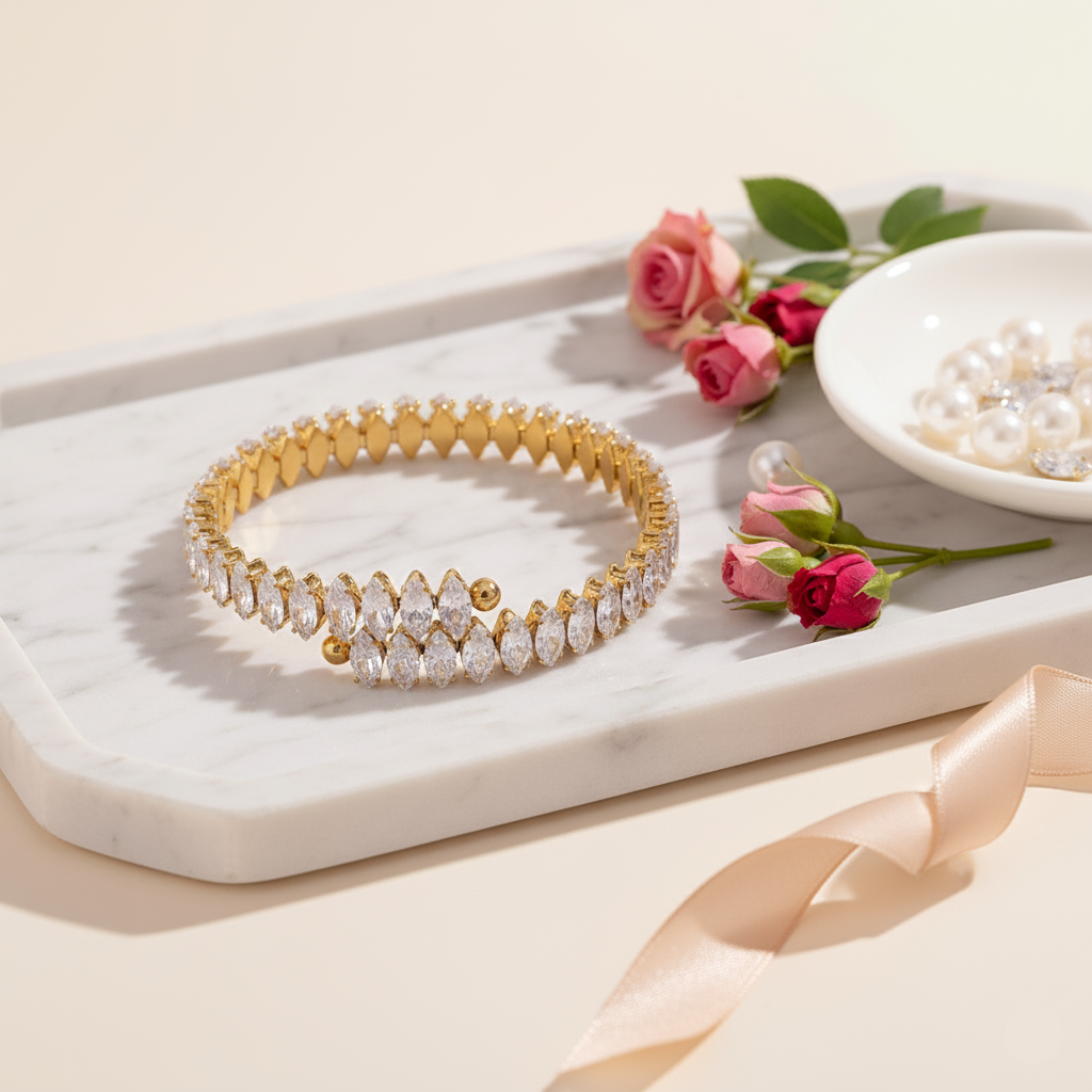Adjustable Diamond Shaped Zircon Bracelet