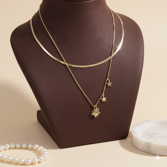 Star Link Butterfly Pendant Necklace