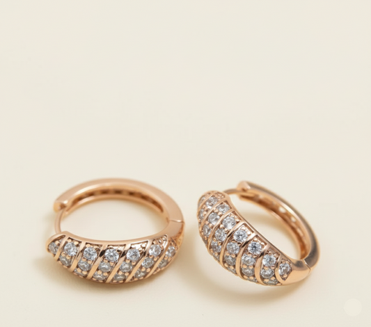 Rose Gold Plated Cubic Zirconia Earring