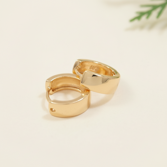 Rose Gold Plated Stainless Steel Plain Hoops