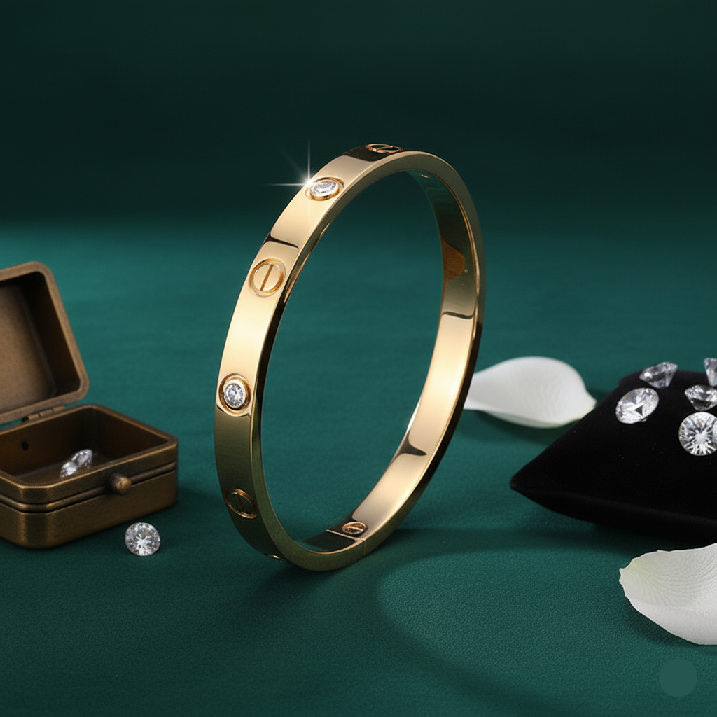 Love Bracelet with Zirconia Stones