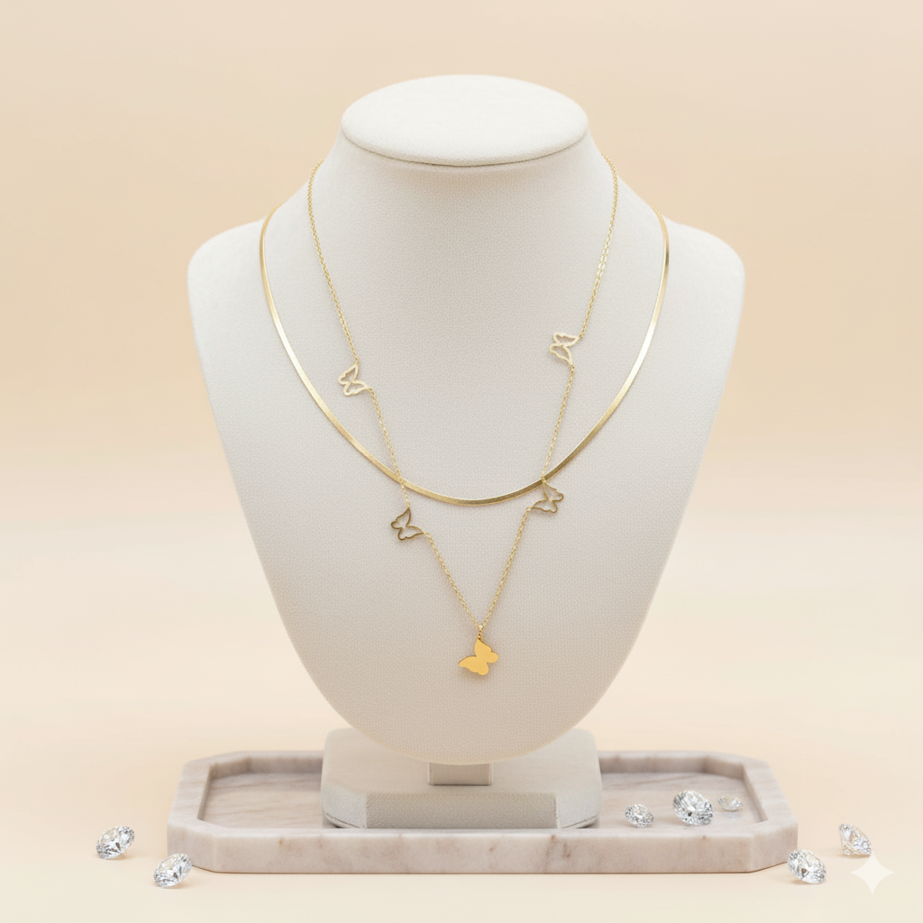 Butterfly Link Pendant Necklace