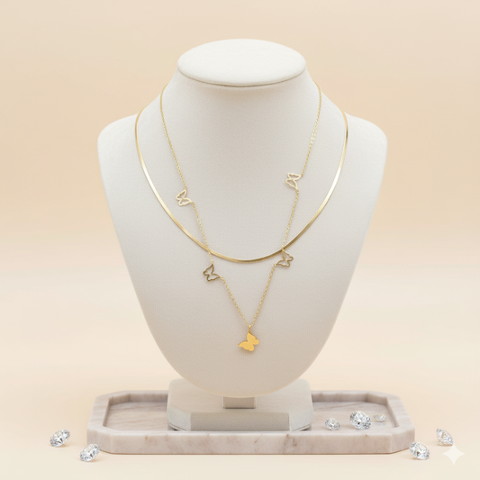 Butterfly Link Pendant Necklace