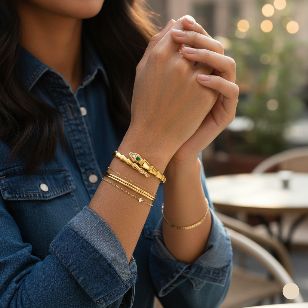 Serpent Luxe Bangle Bracelet
