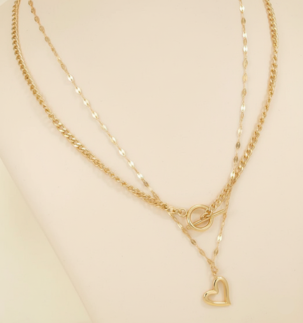 Interlink Heart Pendant Necklace