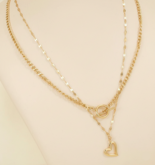 Interlink Heart Pendant Necklace