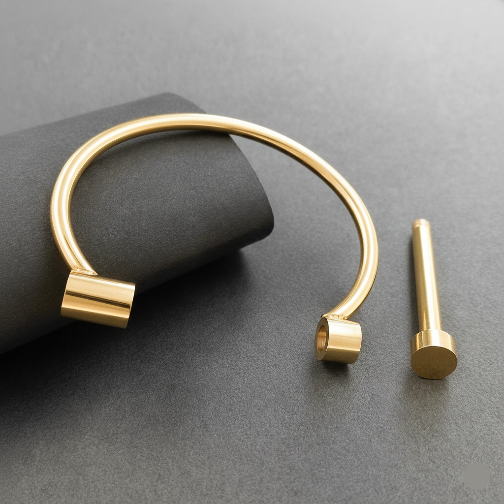 D Shaped Bar Screw Horseshoe Bracelet