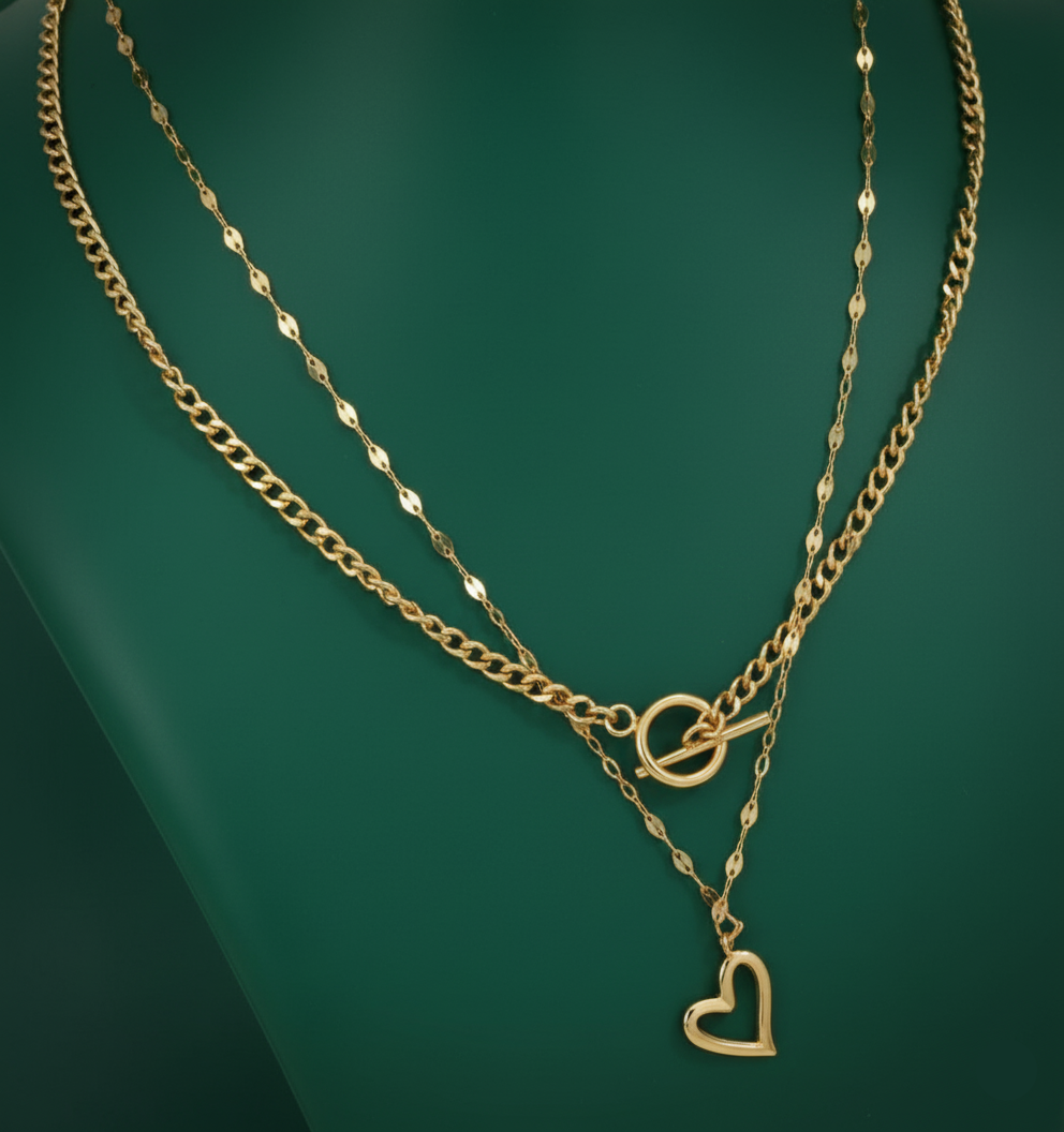 Interlink Heart Pendant Necklace
