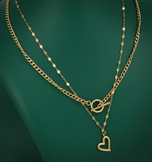 Interlink Heart Pendant Necklace