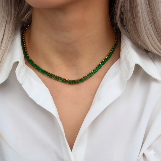 Zircon Green Tennis Necklace
