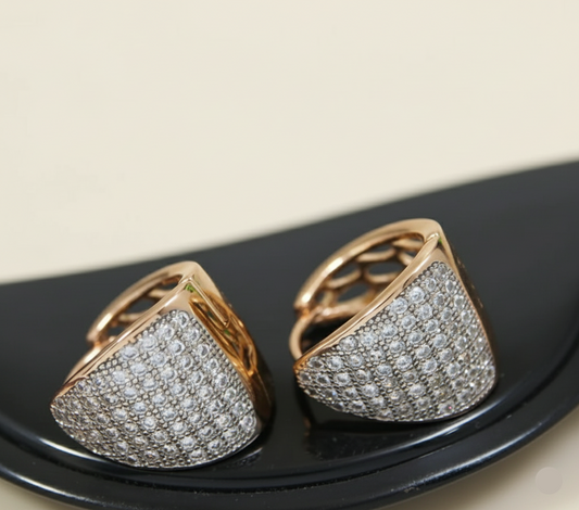 Rose Gold Plated Small Hoops Cubic Zirconia Earring