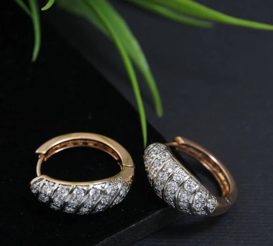 Rose Gold Plated Cubic Zirconia Earring