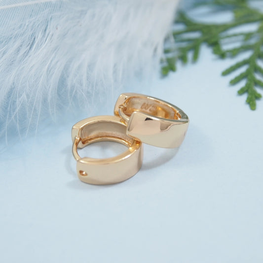 Rose Gold Plated Stainless Steel Plain Hoops