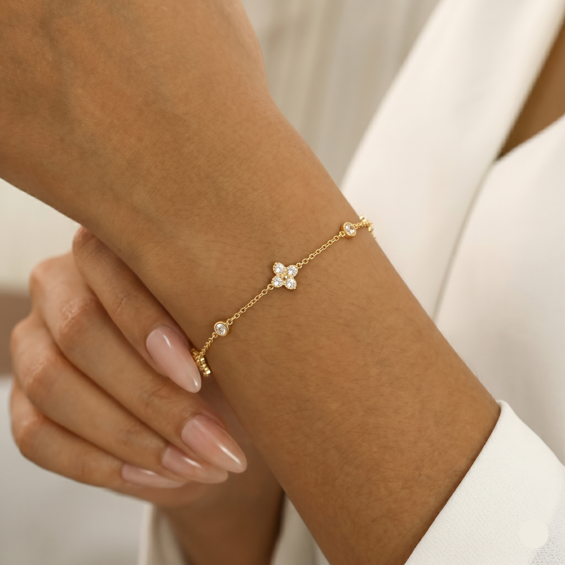 Women Wearing Crystal Zircon Bracelet