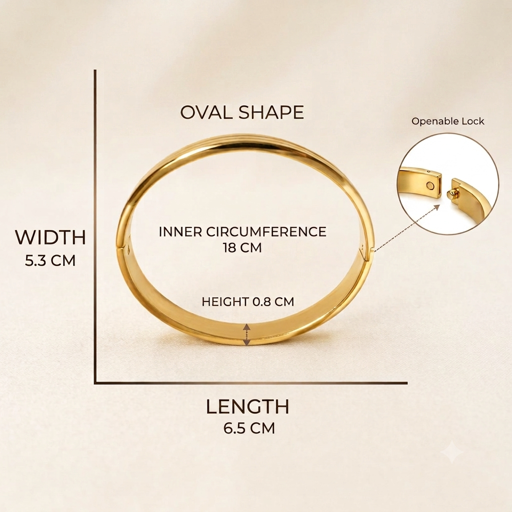 Dimensions of Mens Matte and Shiny Gold Bracelet