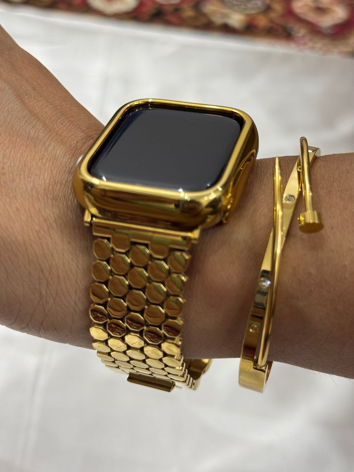 Model wearing Fish Scale Band