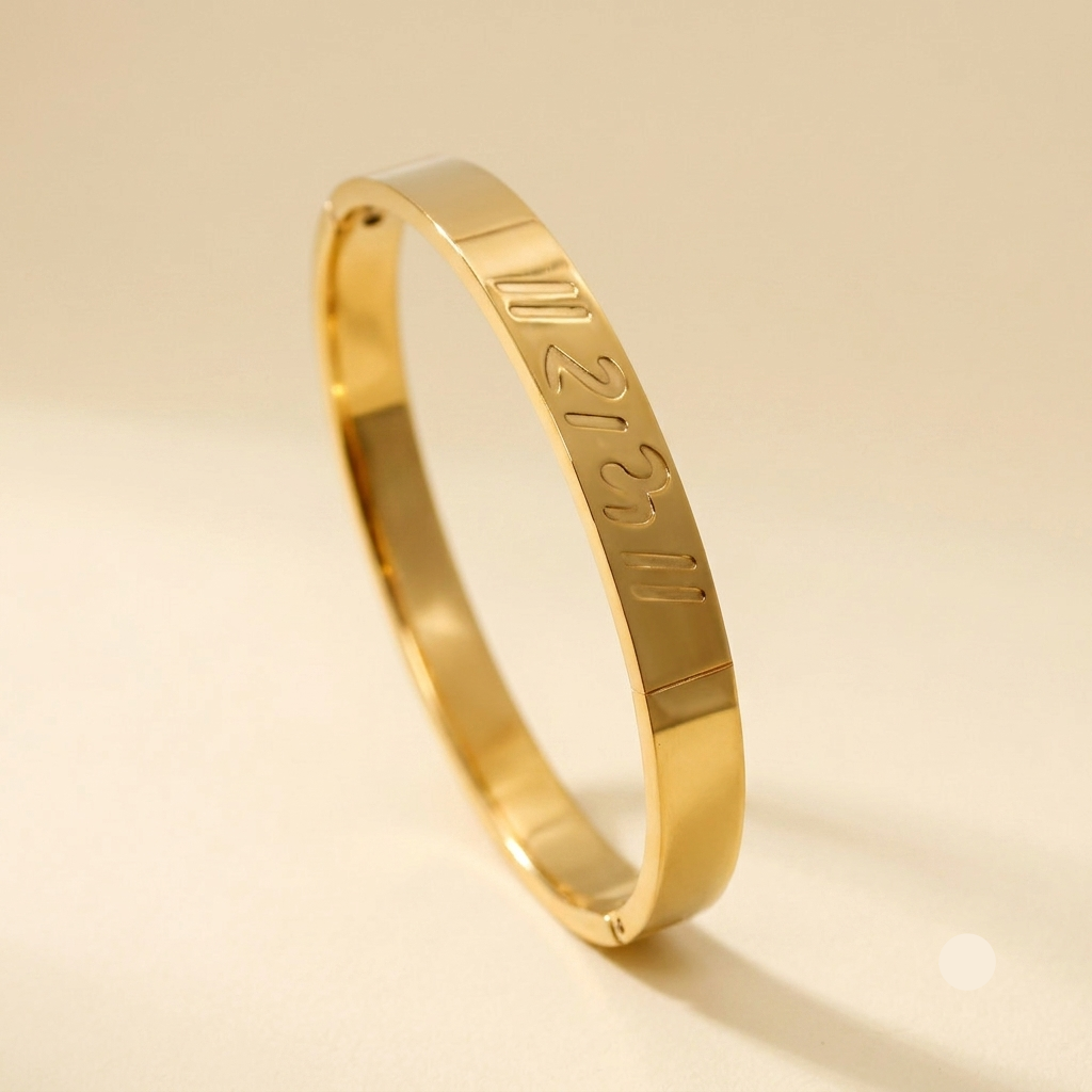 Front view of Mens Shri Ram Gold Bracelet