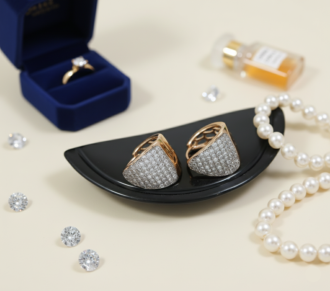 Rose Gold Plated Small Hoops Cubic Zirconia Earring