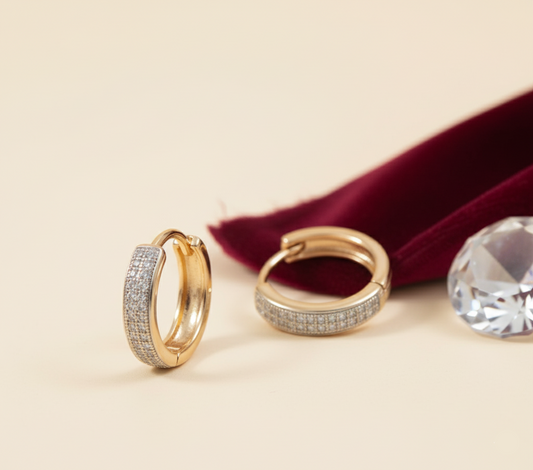 Gold Plated Cubic Zirconia Hoops