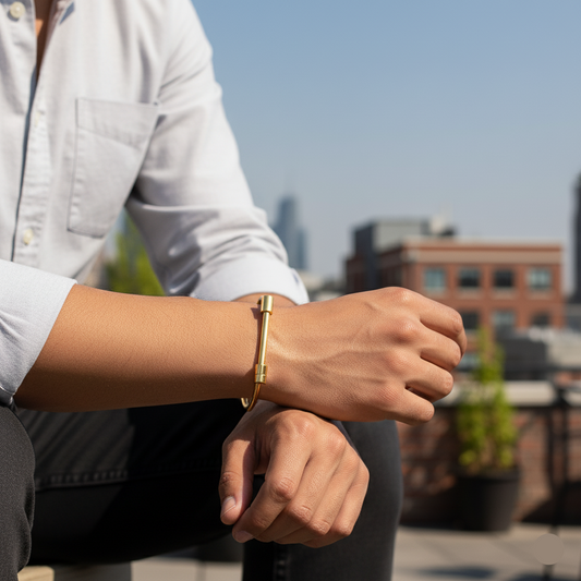 D Shaped Bar Screw Bracelet