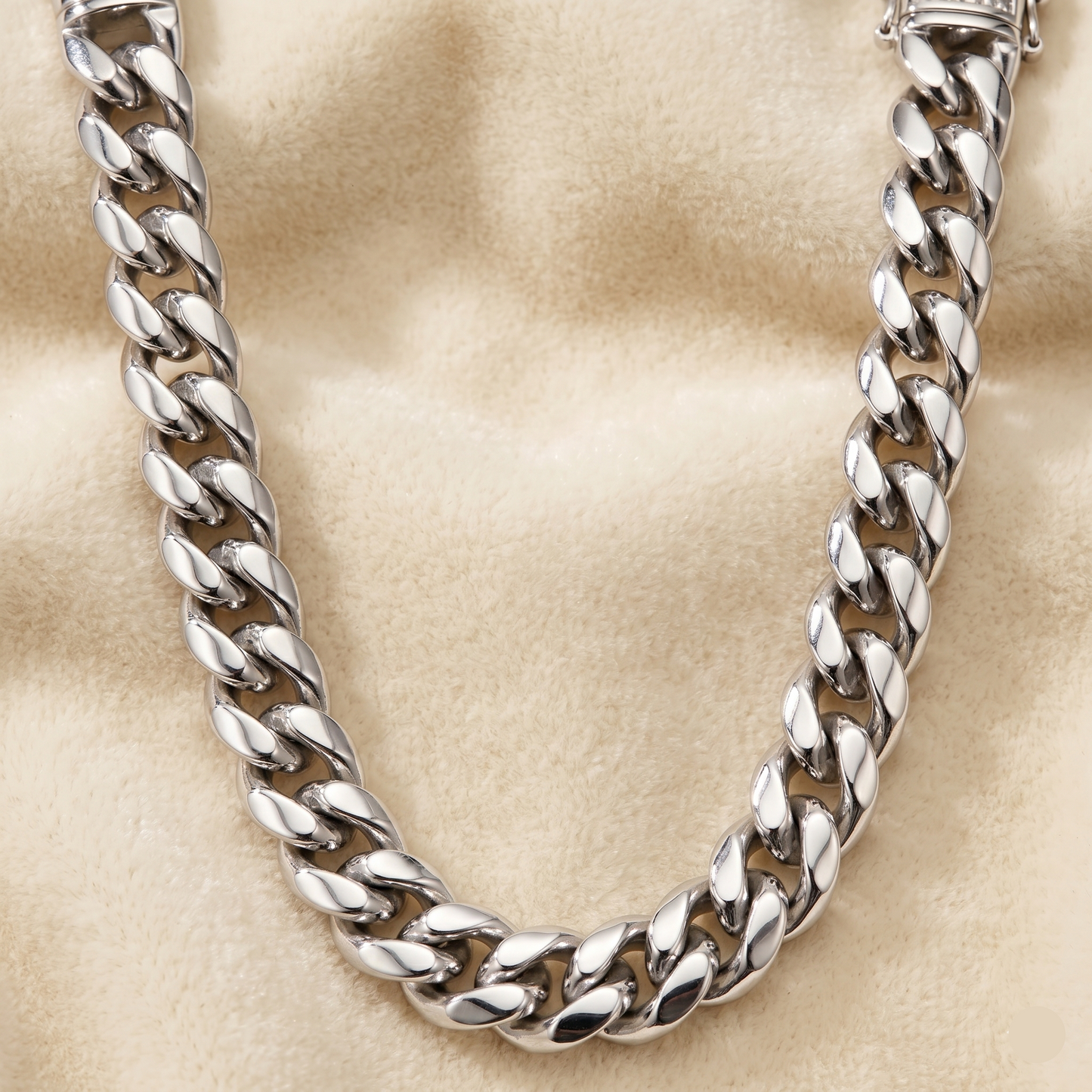 Front View of Mens Cuban Chain Necklace by Evoke Jewellery