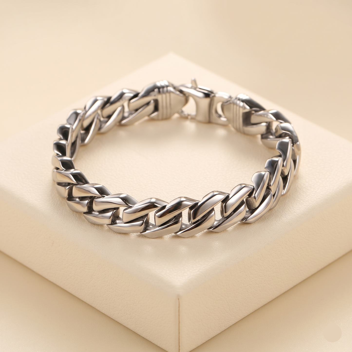 Front View Mens Heavy Curb Streetwear Bracelet
