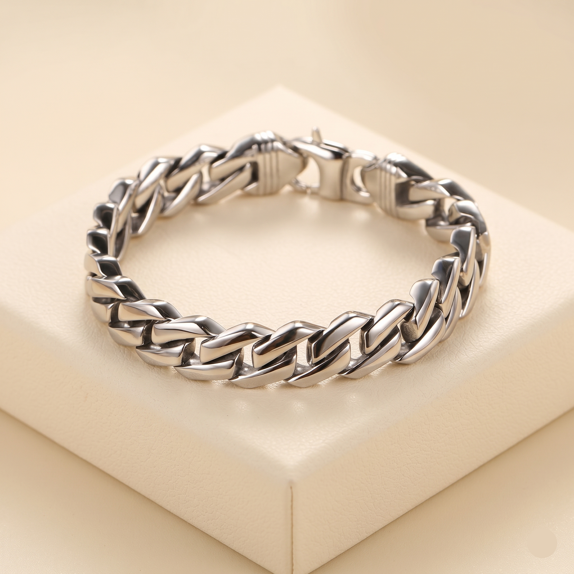 Front View Mens Heavy Curb Streetwear Bracelet
