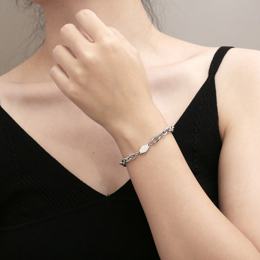 Women Wearing Mens Mixed Link Bracelet