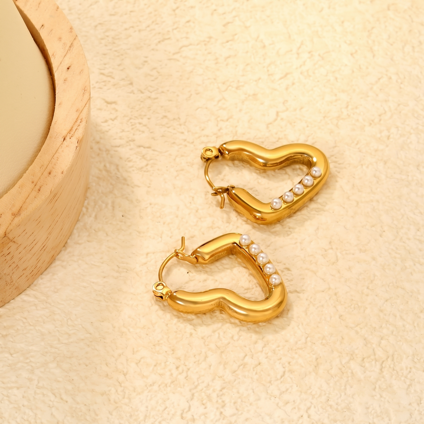 Front View Open Heart Stud Earrings by Evoke Jewellery