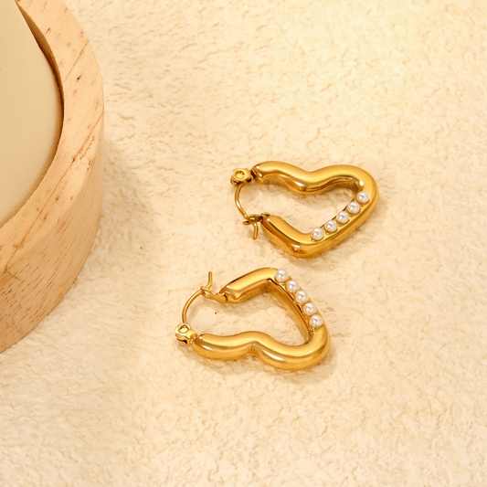 Front View Open Heart Stud Earrings by Evoke Jewellery