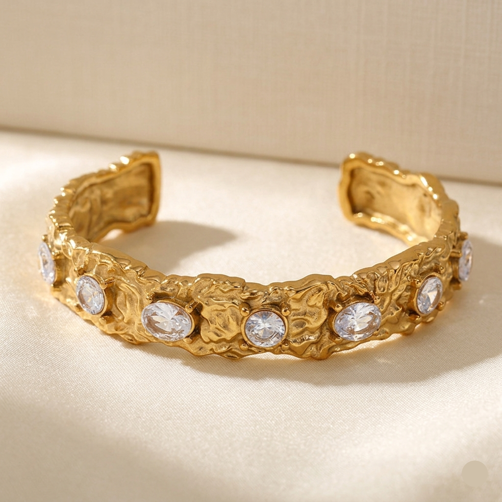 Front View of Royale Crystal Cuff Bangle