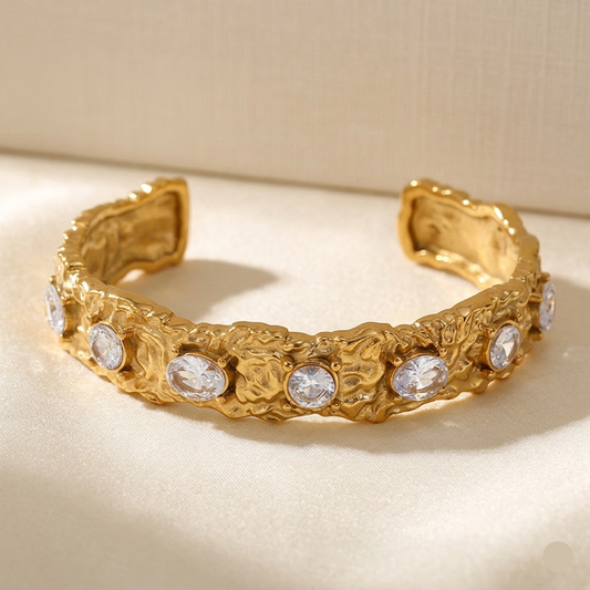 Front View of Royale Crystal Cuff Bangle