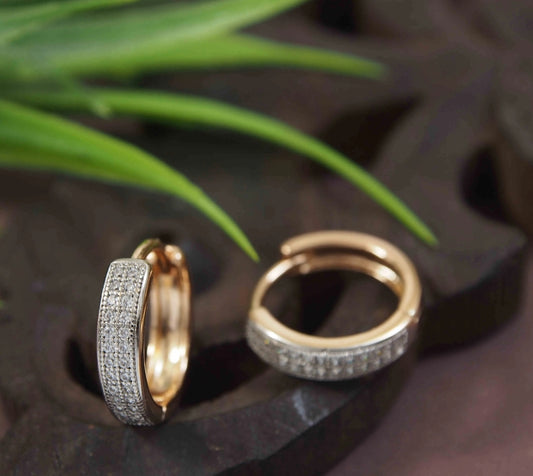Gold Plated Cubic Zirconia Hoops