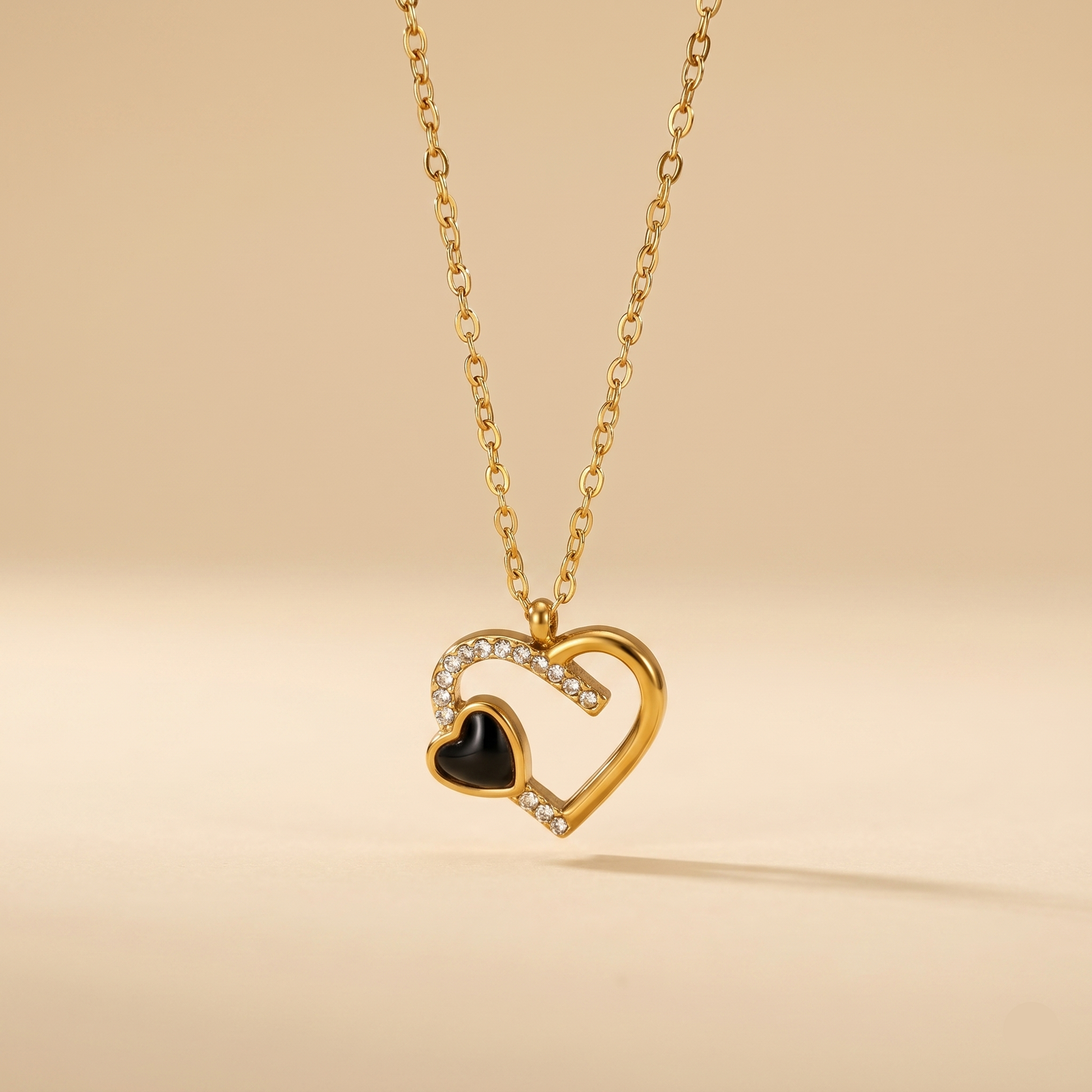 Front View of Tiny Heart Pendant Necklace by Evoke Jewellery