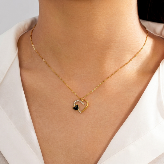 Women Wearing Tiny Heart Pendant Necklace